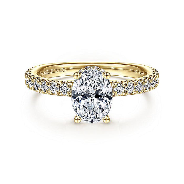 Gabriel & Co. ER14649O4Y44JJ 14K Yellow Gold Hidden Halo Oval Diamond Engagement Ring