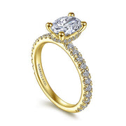 Gabriel & Co. ER14649O4Y44JJ 14K Yellow Gold Hidden Halo Oval Diamond Engagement Ring
