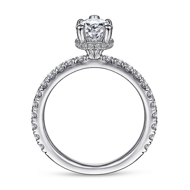 Gabriel & Co. ER14649P4W44JJ 14K White Gold Hidden Halo Pear Shape Diamond Engagement Ring