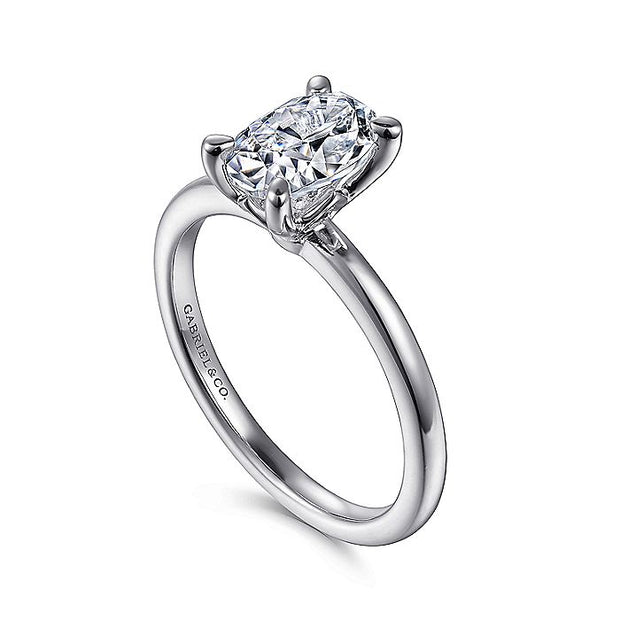 Gabriel & Co. ER14684O4W4JJJ 14K White Gold Oval  Diamond Engagement Ring