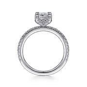 Gabriel & Co. ER14719C4W44JJ 14K White Gold Hidden Halo Cushion Cut Diamond Engagement Ring