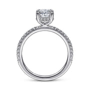 Gabriel & Co. ER14719O4W44JJ 14K White Gold Hidden Halo Oval Diamond Engagement Ring