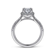 Gabriel & Co. ER14725O4W44JJ 14K White Gold Oval Halo Diamond Engagement Ring