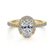 Gabriel & Co. ER14725O4Y44JJ 14K Yellow Gold Oval Halo Diamond Engagement Ring