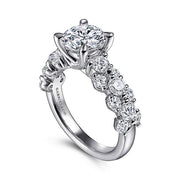 Gabriel & Co. ER14732R6W44JJ 14K White Gold Round Diamond Engagement Ring