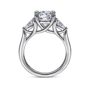 Gabriel & Co. ER14794R8W44JJ 14K White Gold Round 3 Stone Diamond Engagement Ring