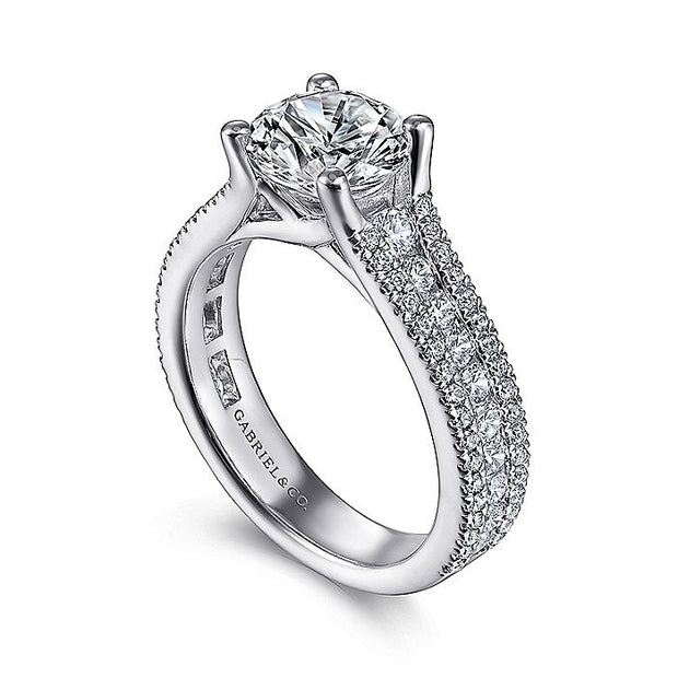 Gabriel & Co. ER14890R6W44JJ 14K White Gold Round Diamond Engagement Ring