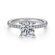 Gabriel & Co. ER14914R5W44JJ 14K White Gold Round Diamond Engagement Ring