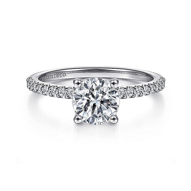 Gabriel & Co. ER14918R4W44JJ 14K White Gold Round Diamond Engagement Ring