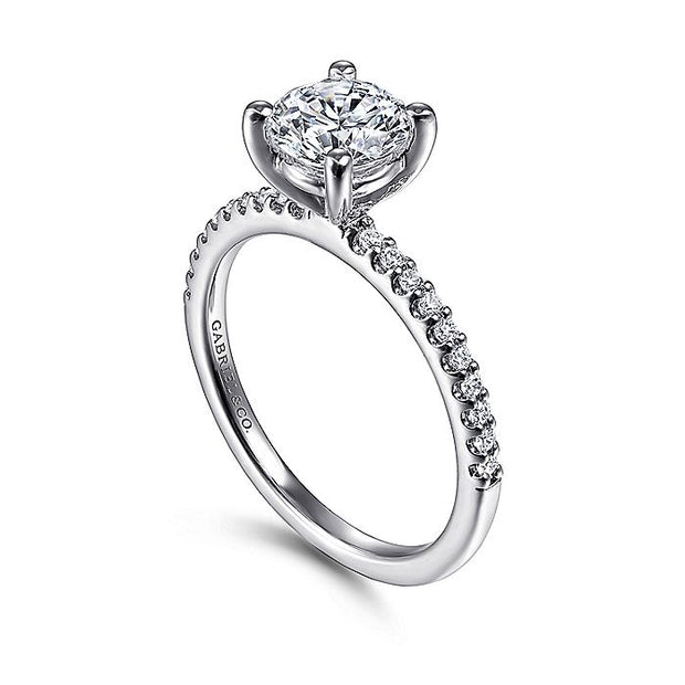 Gabriel & Co. ER14918R4W44JJ 14K White Gold Round Diamond Engagement Ring