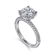 Gabriel & Co. ER14918R8W44JJ 14K White Gold Round Diamond Engagement Ring