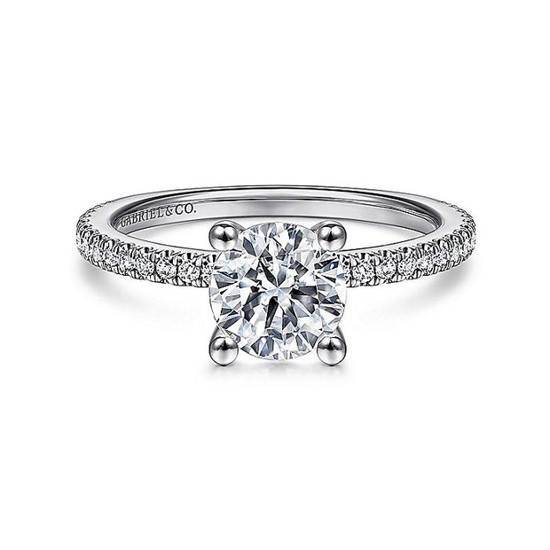 Gabriel & Co. ER14919R4W44JJ 14K White Gold Round Diamond Engagement Ring