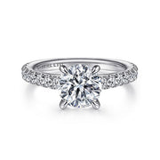 Gabriel & Co. ER14940R6W83JJ 18K White Gold Round Diamond Engagement Ring