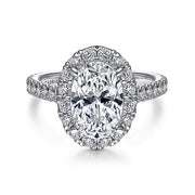 Gabriel & Co. ER14971O8W83JJ 18K White Gold Oval Halo Diamond Engagement Ring