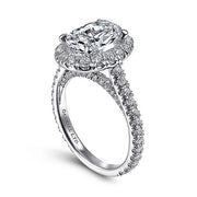 Gabriel & Co. ER14971O8W83JJ 18K White Gold Oval Halo Diamond Engagement Ring