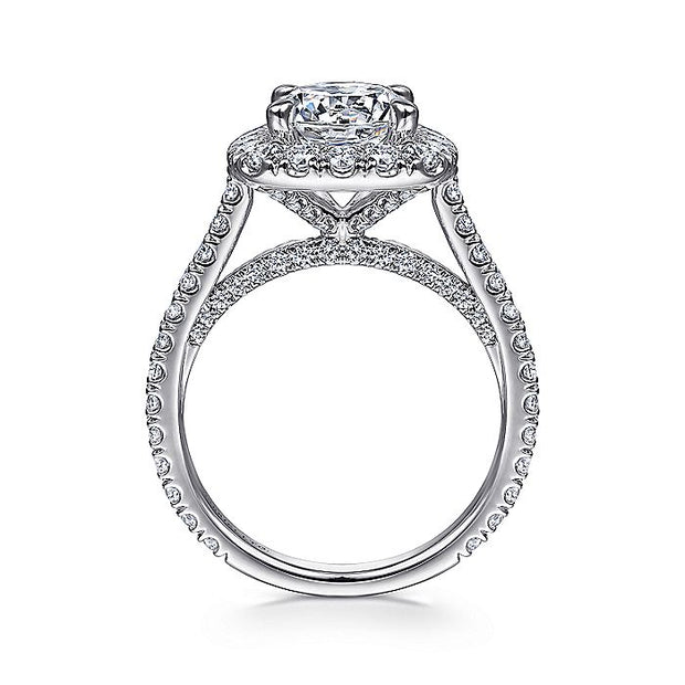 Gabriel & Co. ER14972R8W83JJ 18K White Gold Round Halo Diamond Engagement Ring