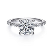 Gabriel & Co. ER14987R8W44JJ 14K White Gold Round Diamond Engagement Ring