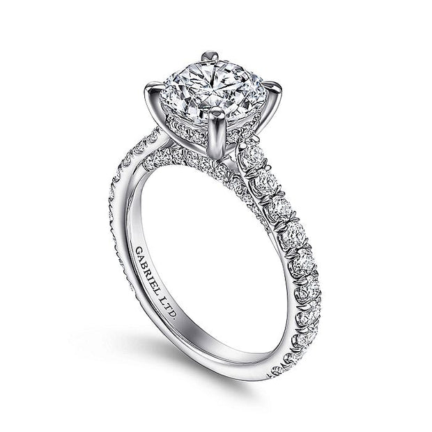 Gabriel & Co. ER14995R8W83JJ 18K White Gold Round Diamond Engagement Ring