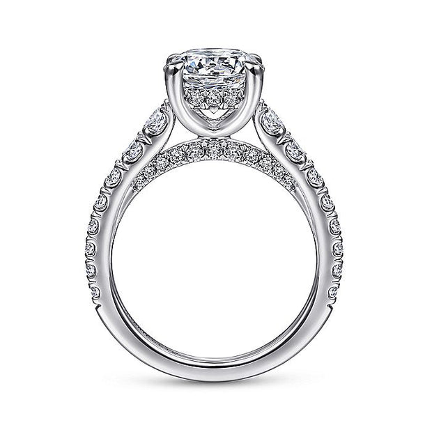 Gabriel & Co. ER14998R8W83JJ 18K White Gold Round Diamond Engagement Ring