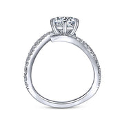 Gabriel & Co. ER15012R6W44JJ 14K White Gold Free Form Round Diamond Engagement Ring