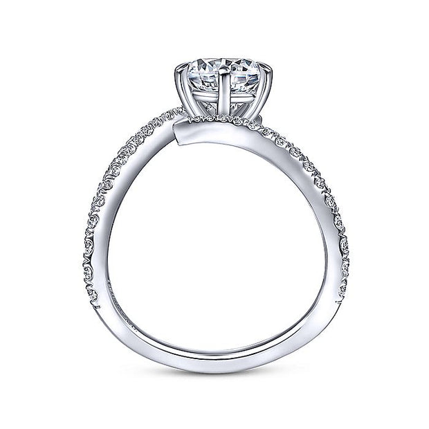 Gabriel & Co. ER15012R6W44JJ 14K White Gold Free Form Round Diamond Engagement Ring