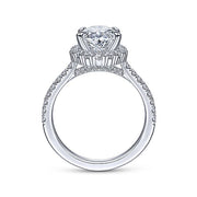 Gabriel & Co. ER15015O8W44JJ 14K White Gold Oval Halo Diamond Engagement Ring