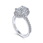 Gabriel & Co. ER15015O8W44JJ 14K White Gold Oval Halo Diamond Engagement Ring