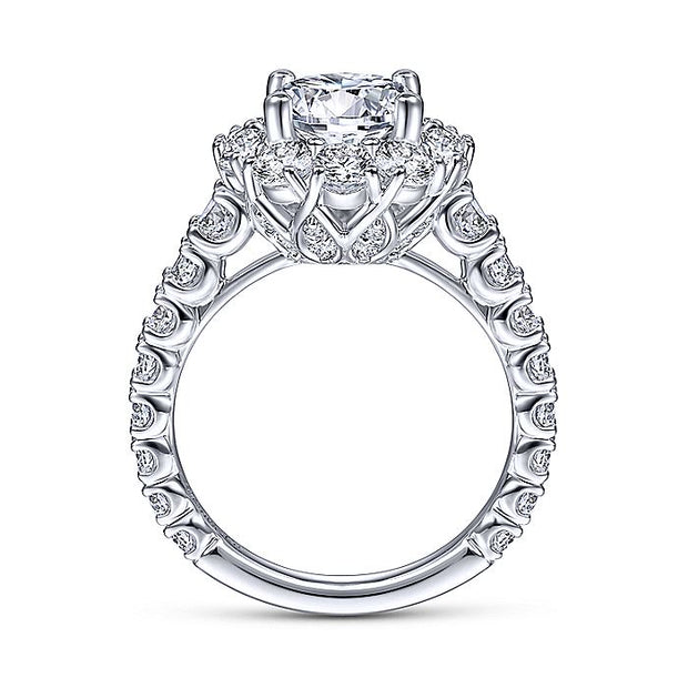 Gabriel & Co. ER15042R6W44JJ 14K White Gold Round Halo Diamond Engagement Ring