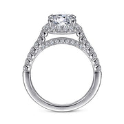 Gabriel & Co. ER15221R6W44JJ 14K White Gold Round Halo Diamond Engagement Ring