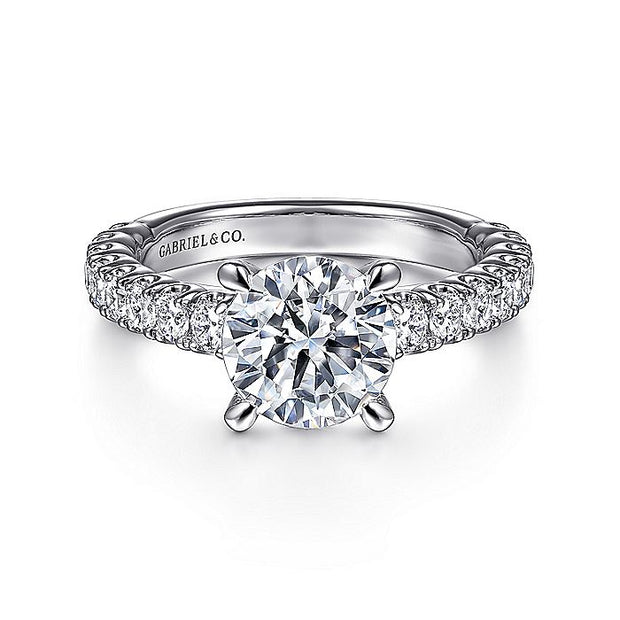 Gabriel & Co. ER15270R8W44JJ 14K White Gold Round Diamond Engagement Ring