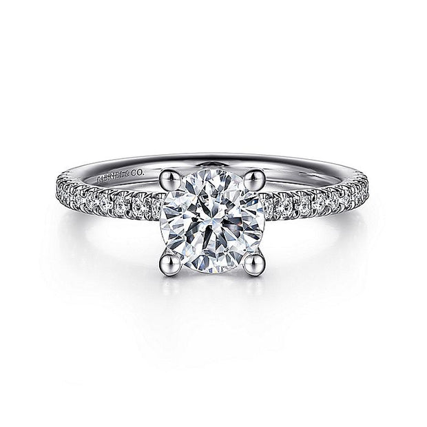 Gabriel & Co. ER15525R4W44JJ 14K White Gold Round Diamond Engagement Ring