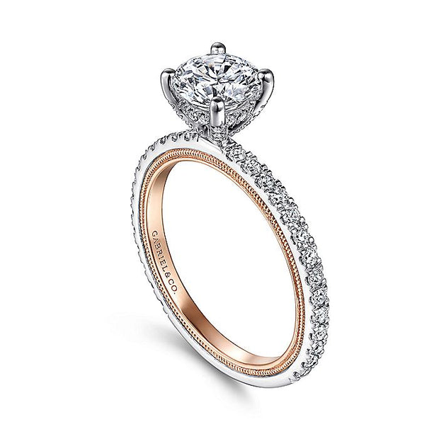 Gabriel & Co. ER15681R4T44JJ 14K White-Rose Gold Diamond Engagement Ring