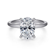 Gabriel & Co. ER15972O8W44JJ 14K White Gold Hidden Halo Oval Diamond Engagement Ring