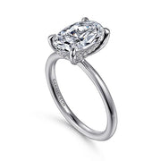 Gabriel & Co. ER15972O8W44JJ 14K White Gold Hidden Halo Oval Diamond Engagement Ring