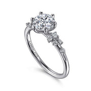 Gabriel & Co. ER15973R4W44JJ 14K White Gold Round Diamond Engagement Ring