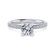 Gabriel & Co. ER16057R4W44JJ 14K White Gold Round Diamond Engagement Ring