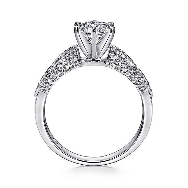 Gabriel & Co. ER3848W44JJ 14K White Gold Round Diamond Engagement Ring