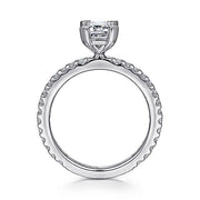 Gabriel & Co. ER4124E4W44JJ 14K White Gold Emerald Cut Diamond Engagement Ring