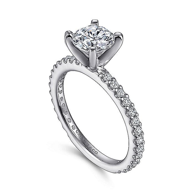 Gabriel & Co. ER4124PT4JJ Platinum Round Diamond Engagement Ring