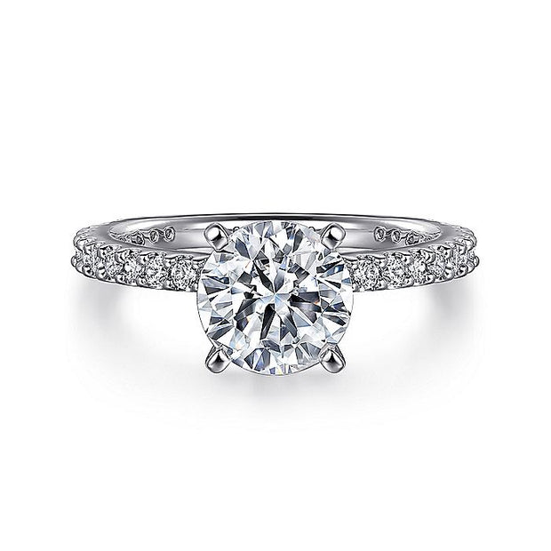 Gabriel & Co. ER4124R6W44JJ 14K White Gold Round Diamond Engagement Ring