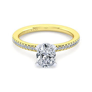 Gabriel & Co. ER4181O4M44JJ 14K White-Yellow Gold Oval Diamond Engagement Ring