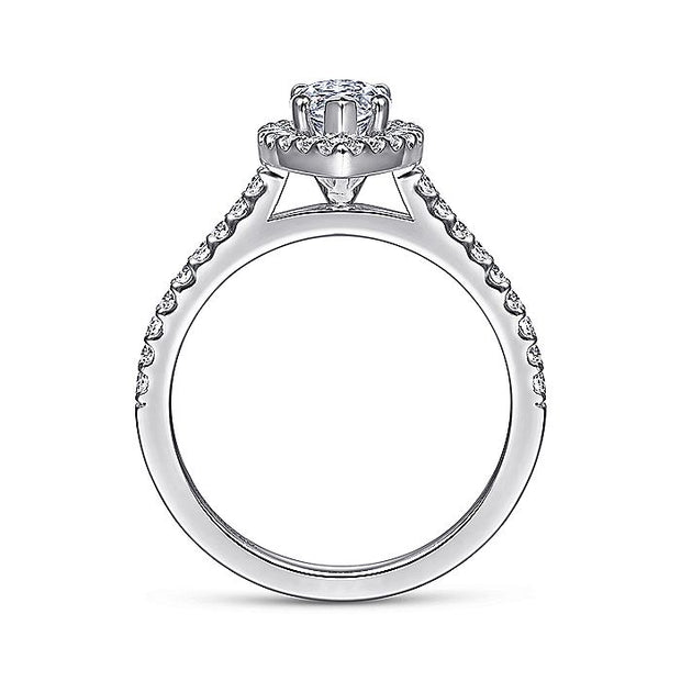 Gabriel & Co. ER6419M4W44JJ 14K White Gold Marquise Halo Diamond Engagement Ring