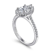 Gabriel & Co. ER6419P4W44JJ 14K White Gold Pear Shape Halo Diamond Engagement Ring