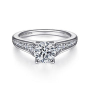 Gabriel & Co. ER6664W44JJ 14K White Gold Round Diamond Engagement Ring