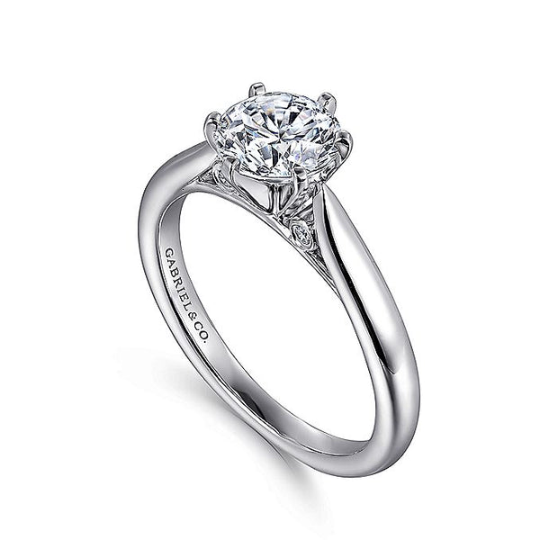 Gabriel & Co. ER6668W44JJ 14K White Gold Round Diamond Engagement Ring