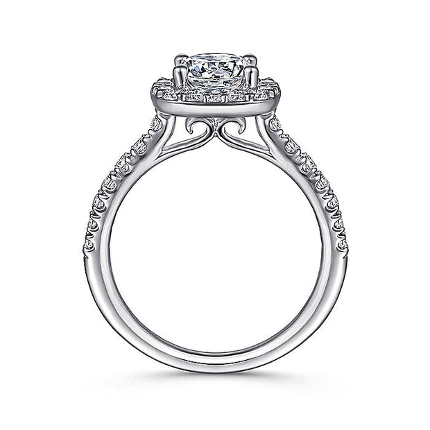 Gabriel & Co. ER6872PT4JJ Platinum Cushion Halo Round Diamond Engagement Ring