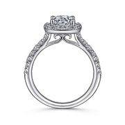 Gabriel & Co. ER6872W44JJ 14K White Gold Cushion Halo Round Diamond Engagement Ring