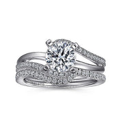 Gabriel & Co. ER6974W44JJ 14K White Gold Round Bypass Diamond Engagement Ring
