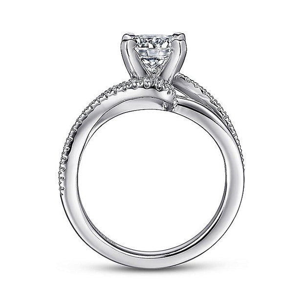 Gabriel & Co. ER6974W44JJ 14K White Gold Round Bypass Diamond Engagement Ring