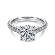 Gabriel & Co. ER7016W44JJ 14K White Gold Round Diamond Engagement Ring